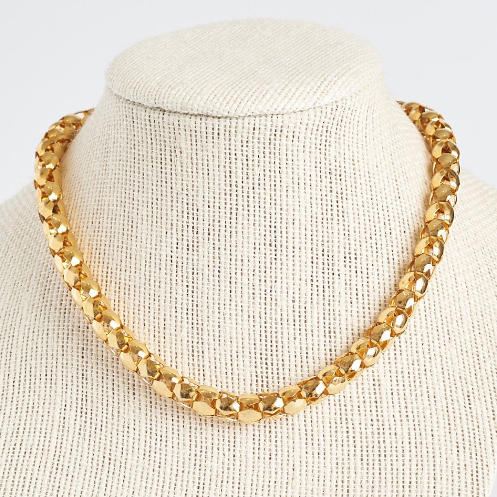Vintage Tortolani Necklace, Signed Tortolani, Vintage Chain Necklace, Gold Plate